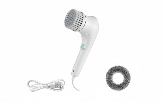 Electric Scrubber, 5 Replaceable Brush Heads – Rechargeable