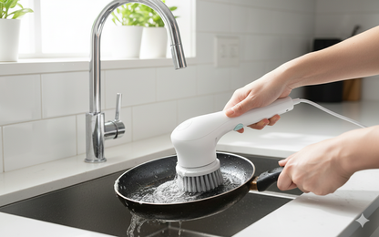 Electric Scrubber, 5 Replaceable Brush Heads – Rechargeable