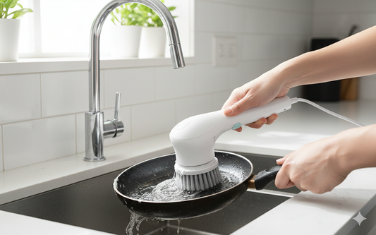 Electric Scrubber, 5 Replaceable Brush Heads – Rechargeable